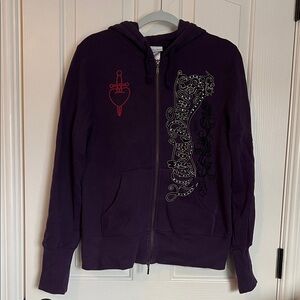 Purple Wicked Princess Hoodie with Embellished Design
